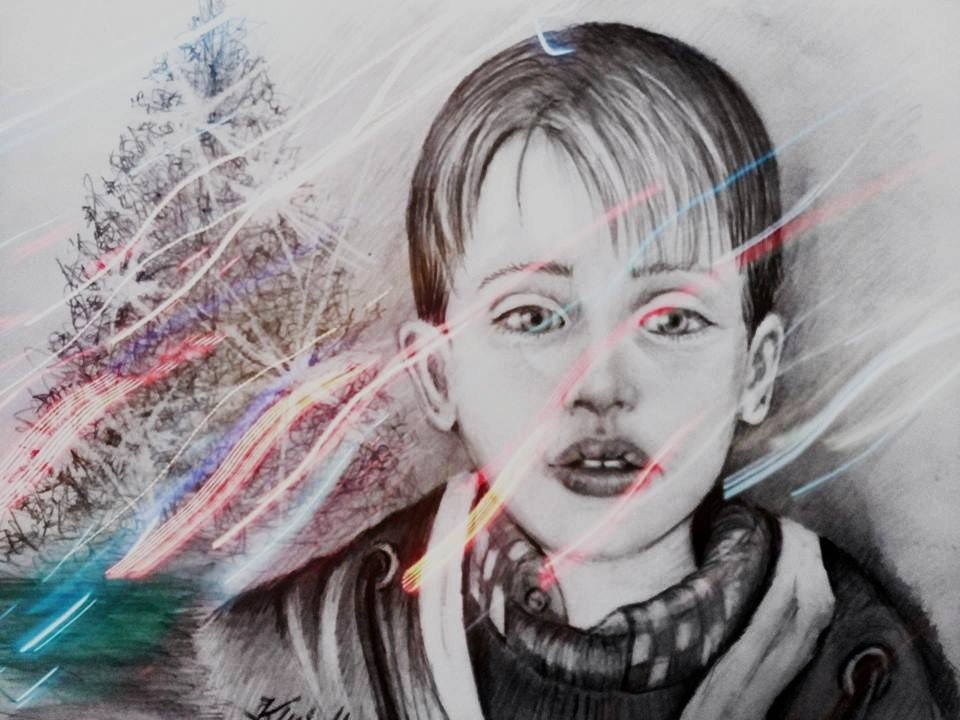 In the Christmas mood, little Kevin -Macaulay Carson Culkin#art #ArtistOnTwitter #arte #portrait #portraiture #drawing #sketch #artgallery #artoftheday  #ArtistoftheDay #sketch #portret #rysunek #portret #actor <a href="/MacaulayCulkin/">Macaulay Culkin</a>🙂🎅🎄
