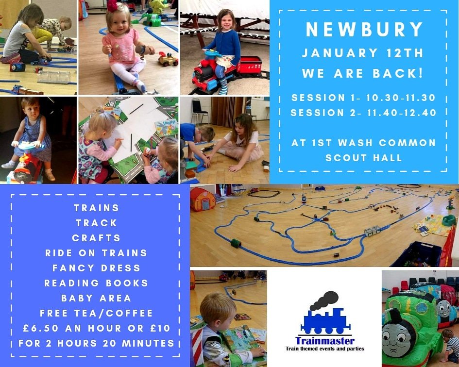 Trainmasteruk's tweet photo. We are back in #Newbury #Berkshire very soon. Come and #play #trains

#familyfun #thomasthetankengine #traincrazy #dayoutwithkids #reading #thatcham https://t.co/9gEkFzbbtB
