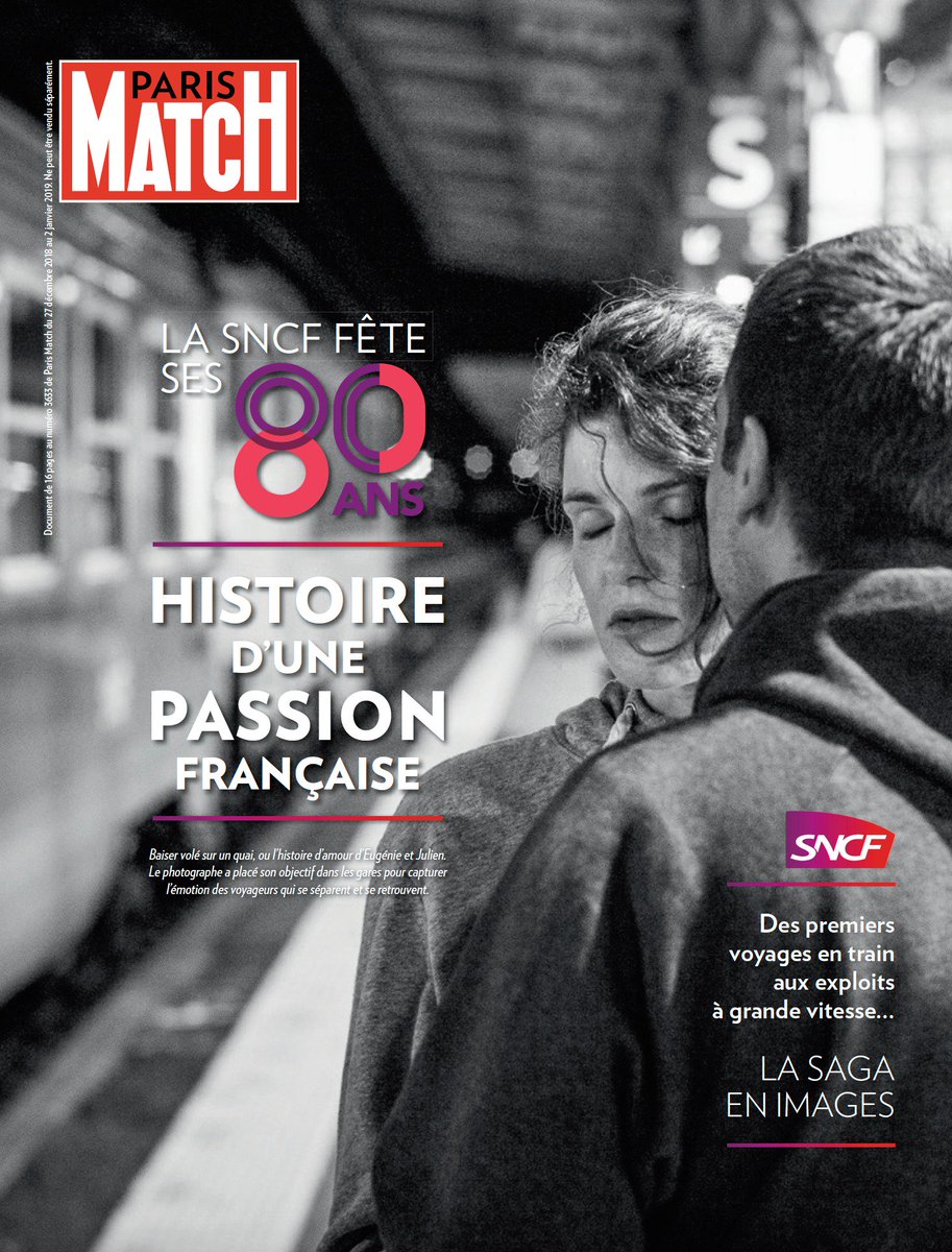 GroupeSNCF's tweet photo. #80ansSNCF Des premières locomotives des années 30 aux TGV ultra-rapides, retrouvez 80 années d’histoire ferroviaire illustrées dans un supplément @ParisMatch
À découvrir dès aujourd’hui dans les kiosques. https://t.co/lCQKY4hJJd
