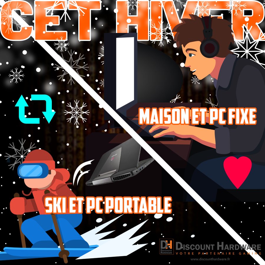 InstinctGam's tweet photo. 👉 TÉMÉRAIRE OU CONFORT ? 👈L'Hiver, tu es plutôt du genre à rester bien au chaud et souder ton #PCfixe ou à braver la neige et entre 2 descentes jouer sur ton #PCPortable ?

🔁 -> Sports d'hiver et pc portable 
❤ -> Confort et pc fixe https://t.co/PgaZEHkKgW