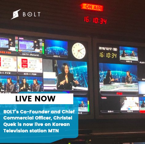 boltplus's tweet photo. .@Bolt_Global Co-Founder and CCO Christel Quek is NOW LIVE on national TV in Korea!

Tune in to hear her share @BOLT_Global 's vision for the democratisation of content using the BOLT Token $BOLT

https://t.co/mtPYQUOPP7 https://t.co/B7bwrugKv6