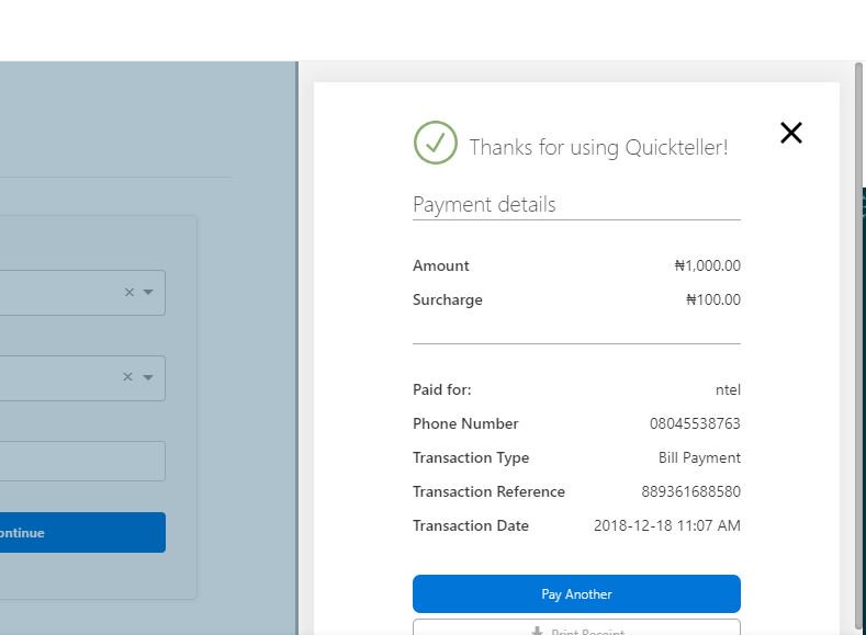 banjonb's tweet image. #ntelcare good morning i pay for wawu data plan through quickteller on the 12th of this month and i have send my to ntelcare more than 3 times but no respomce from them please my number is 08045538763 and a screenshot of the payment made .Thank u