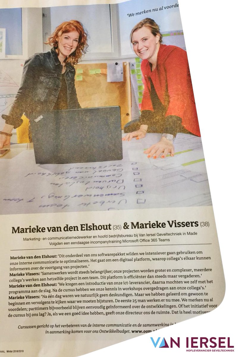 Ierselbv's tweet photo. Collega's Marieke en Marieke worden in dit artikel geïnterviewd over de nieuwe weg die #VanIersel #Geveltechniek inslaat op het gebied van #samenwerking! "De #kracht van #samen!" https://t.co/ULXJRFo709