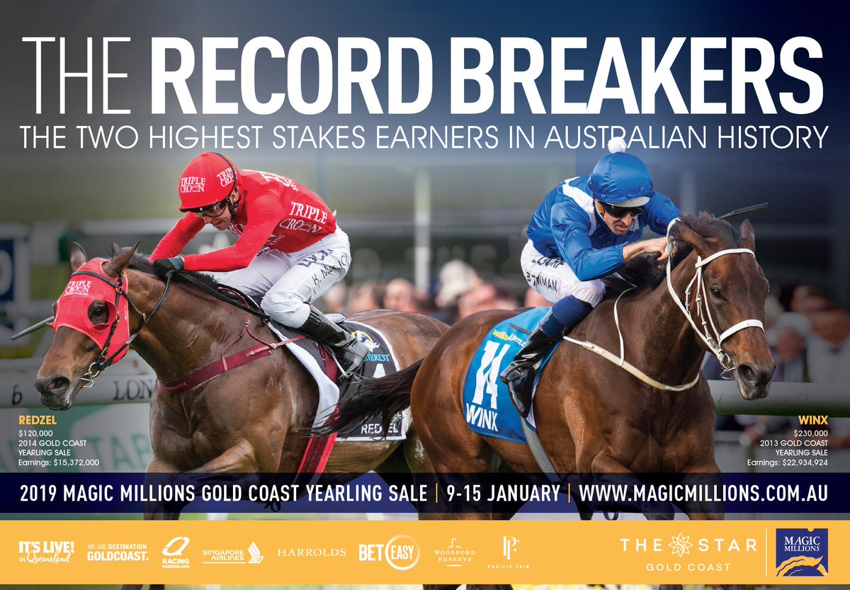 mmsnippets's tweet image. Only one sale in the world saw Winx and Redzel sell to their current connections. That pair cost a combined $350,000. They have won $38,331,924 between them - and they're still racing!
The Gold Coast Yearling Sale is the sale where life changers emerge.
#Winx #Redzel #MMGC2019