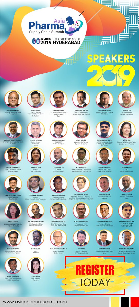 Meet Pharma Supply Chain Experts in Hyderabad from 17-18 January 2019
#asiapharma #logistics #Transportation