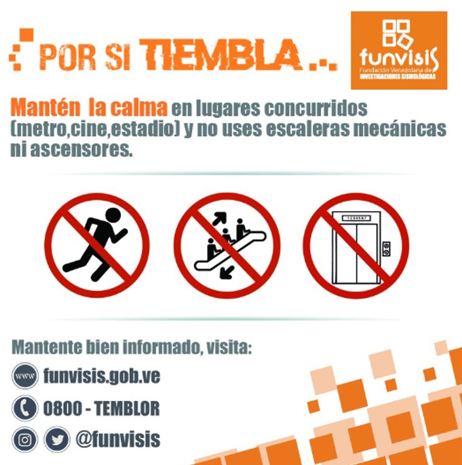 Si te encuentras en un lugar público concurrido, evita entrar en pánico y no te apresures a salir. Mantén la calma y evita uso del ascensor y de escaleras mecánicas. Sea cual sea el lugar en el que te encuentres, tu opción es la autoprotección. #PorSiTiembla