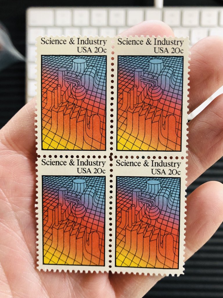 One more for today. Again, imagine the meeting:Postal Service middle manager: we’d like to do a run elevating awareness of our patriotic interest in science & industry. We think it will inspire people.Postmaster General: that’s a fine idea. A fine idea! The funds are yours.