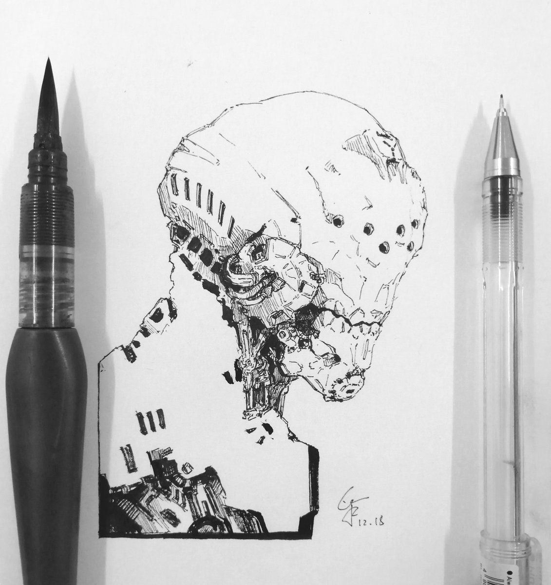 wyvinz's tweet photo. Portrait

#2018361
#art #design #drawing #sketch #practice #dailysketch #dailydrawing #bw #blackandwhite #gtechpen #scifi #robot #machine #scifi #skull #portrait

https://t.co/LgWzzJ745H
https://t.co/ywDjP23lM3
https://t.co/FW4QvyYLE7 https://t.co/kNHgfnKUnp