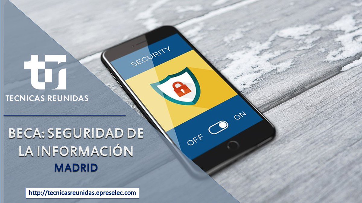 Tecnicas_reun's tweet photo. Interested in #Cybersecurity? We're hiring university students on an internship + work contract to join our Information Security department in #Madrid. More info and applications ➡️ https://t.co/Yc584gYi9m #InformationSecurity #Talent2018 #TécnicasReunidas #IT https://t.co/5isteYeZkM