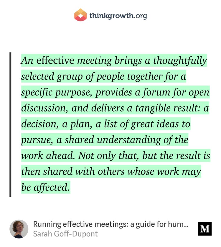 "Running effective meetings: a guide for humans" - @DevToolSuperFan thinkgrowth.org/running-effect…