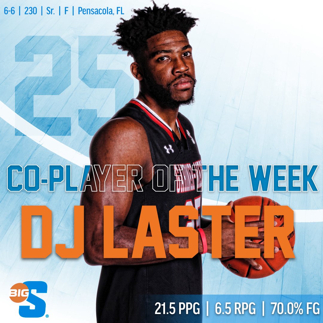 Gardner-Webb Men's Basketball (@gwu_mbk) on Twitter photo Congratulations to senior forward DJ Laster on his <a href="/BigSouthSports/">Big South Conference</a> Co-Player of the Week honor!! 21.5 points and 6.5 rebounds per game in two WINS! Career-high 25 points in the win at Georgia Tech. #UnleashTheDawgs Congratulations to senior forward DJ Laster on his <a href="/BigSouthSports/">Big South Conference</a> Co-Player of the Week honor!! 21.5 points and 6.5 rebounds per game in two WINS! Career-high 25 points in the win at Georgia Tech. #UnleashTheDawgs