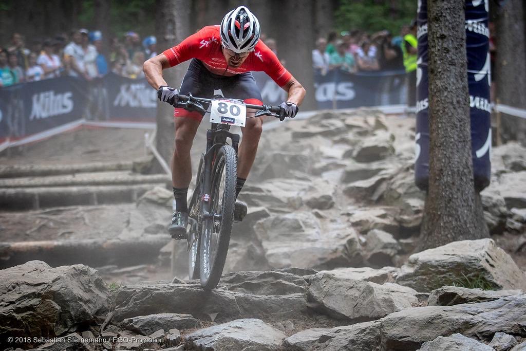 OMXProTeam's tweet photo. Another 2018 #throwback from @MartinGluth, this time from a great day...

“In May I was able to bring home a Top30 finish at the Worldcup in Nove Mesto, one of my favourite tracks! 🤙”

#weareOMX @NoveMestonaMor @mtb_nmnm https://t.co/vi2dnDBfZH