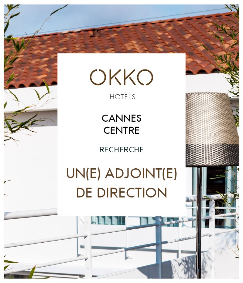 A la recherche d'une nouvelle opportunité à #Cannes ?
Rejoignez notre équipe en tant qu'Adjoint(e) de Direction ! 
> > > okkohotels.com/page/okko-hote…
#joboffer #recrutementcannes #hotelcannes