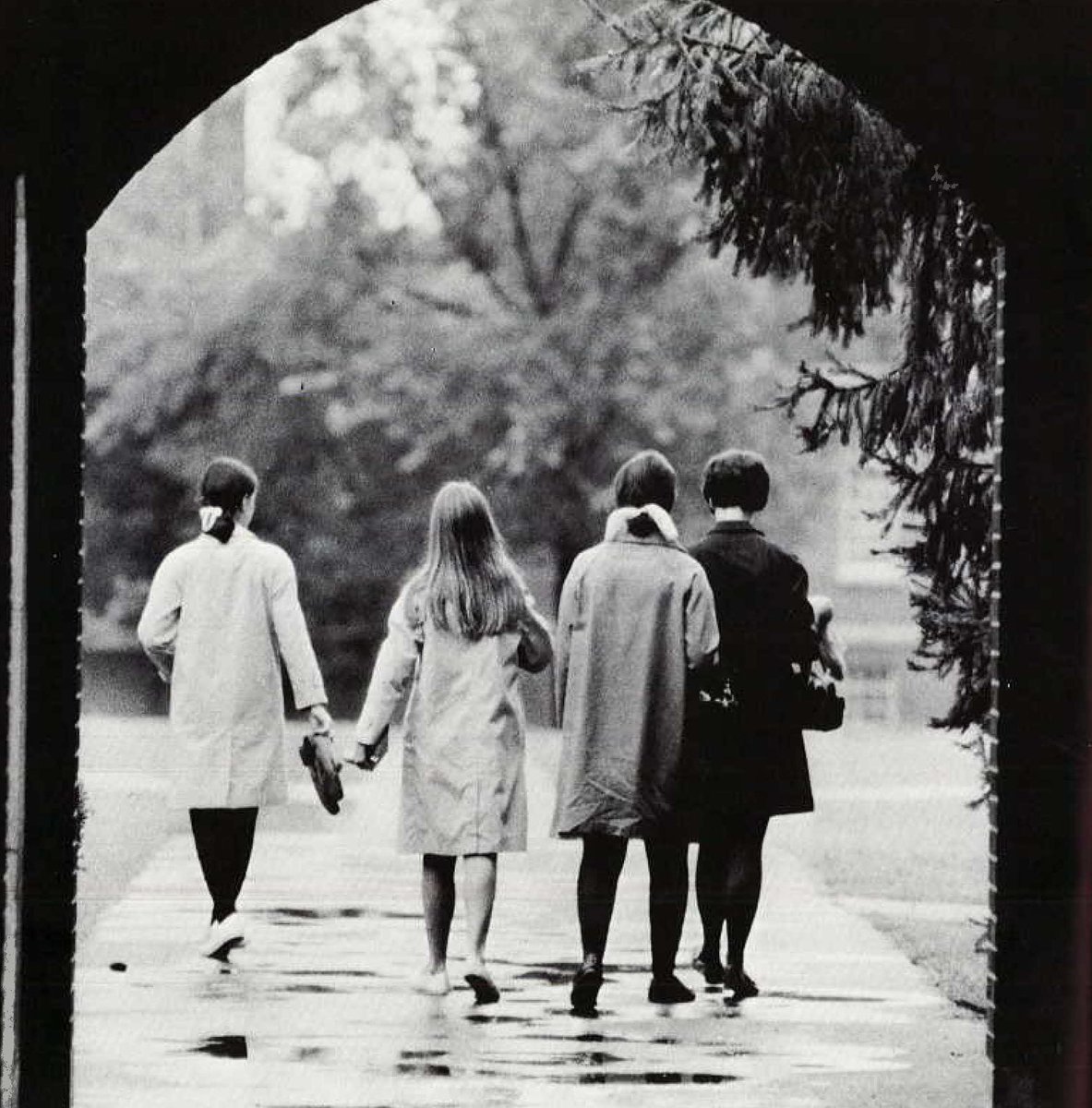 Nazuniversity's tweet photo. Classic Nazareth arches and the friendships that form beneath them. #TBT
#NazarethCollege #NazAlumni https://t.co/cjhSauJfkM