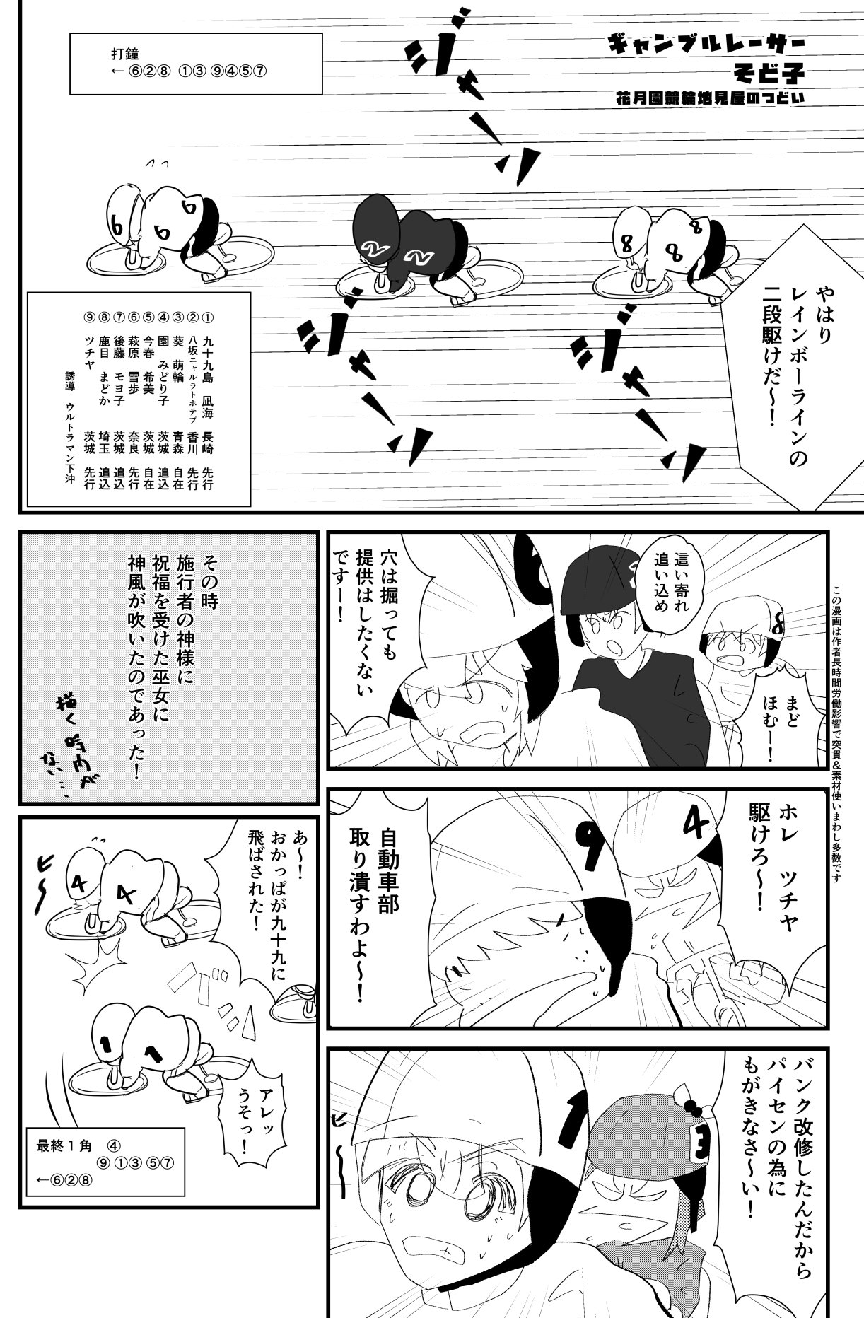 プリステ21r 娘30 お上公認不審同人サークル黛ふゆこ応援アカウント A Twitter ガルパン公営競技合同2 作品情報 花月園競輪 地見屋のつどい氏から寄稿頂きました ギャンブルレーサーそど子 今回も事前公開の許しを得ることが出来ました むしろデキがデキなので晒し