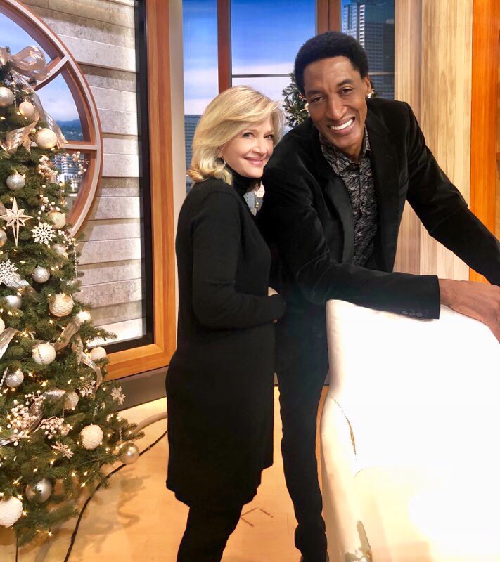 ScottiePippen's tweet photo. With the lovely @DianeSawyer, who is @Rachel__Nichols’ mother-in-law, on the set of The Jump 🎄 https://t.co/H4TJOIYLy2