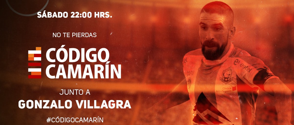 CodigoCamarin's tweet photo. ¡ESPARTANO VILLAGRA! ⚪🔵🐾

Sábado desde las 22:00 hrs. presentaremos un nuevo episodio de Código Camarín. En esta ocasión @PabloFlamm conversará con el mediocampista nacional, Gonzalo Villagra. 👟⚽🇨🇱

Comenta #CódigoCamarín 🛋 https://t.co/RnRbCH9ZVi