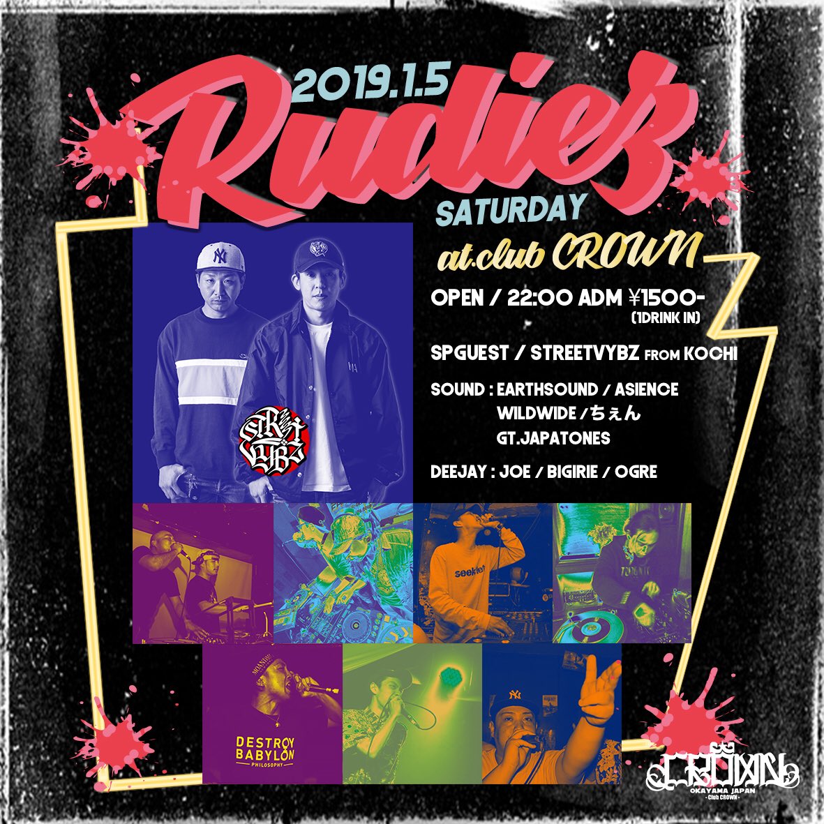 2019年一発目は岡山CROWNでRUDIEZ‼️‼️‼️