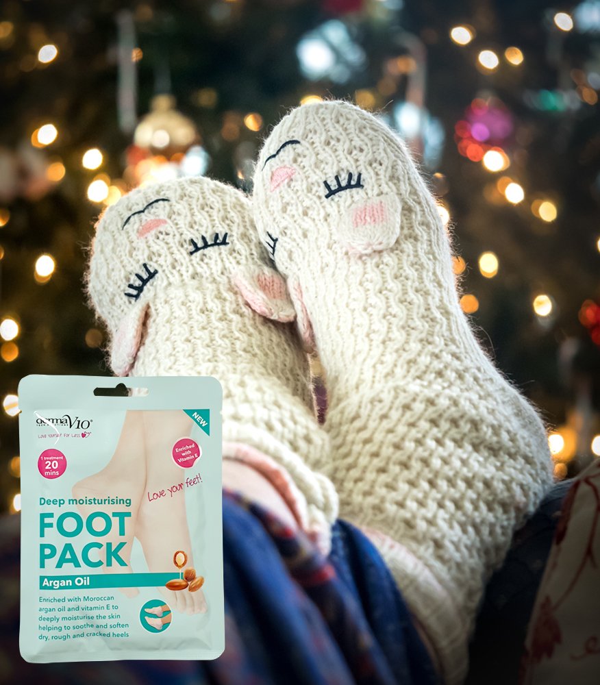 DermaV10's tweet photo. With the chaos of Christmas almost over, our Argan Foot Packs give you the perfect excuse to put your feet up and relax (even if it's only for 20 minutes!). #LoveYourselfForLess https://t.co/QbtE7BfdH3