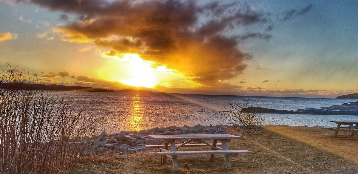 Chilly sunrise, walk at Point Pleasant Park this morning #sunrise #beautifulview #morning #walk #sun #sky #clouds #orange #goodstart #pointpleasantpark #Halifax #NovaScotia #Halifax