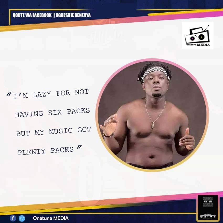 MediaOnetune's tweet photo. @AgbeshieMusic "I'm lazy for not having six packs but my music got plenty packs"
@OneTune3 @OnetuneM https://t.co/nXpAIwPzH1