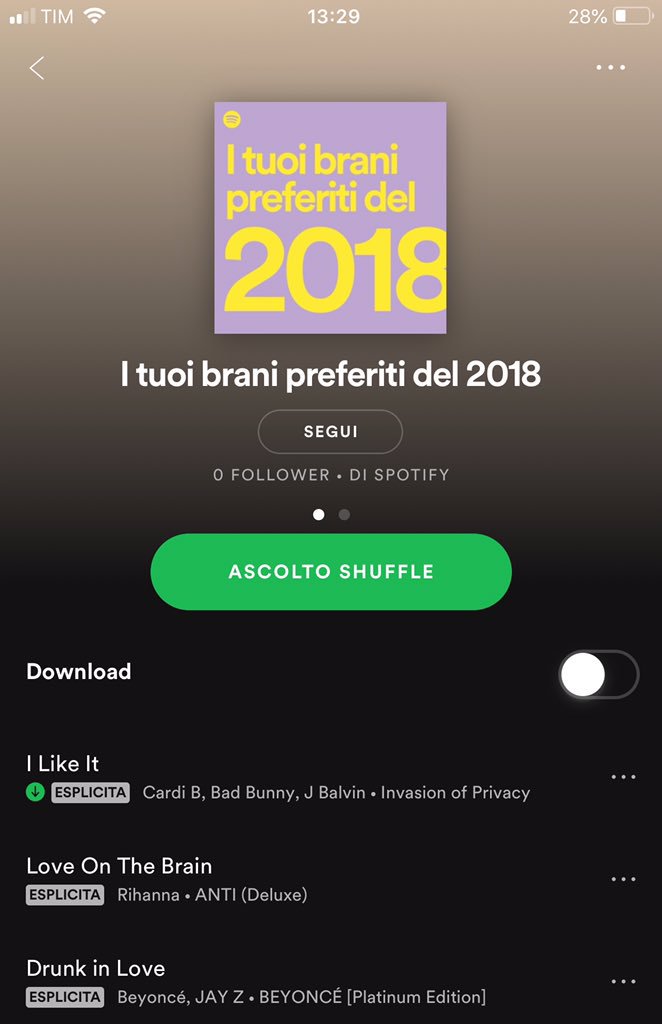 chiaraskol's tweet photo. You can lie to yourself all you want about your sophisticated music taste, but @Spotify is there, waiting for you, reminding you of your favorite tracks this year.
#iRegretNothing #itsgreatstuff
@iamcardib @Beyonce @rihanna https://t.co/lnecmqObcz