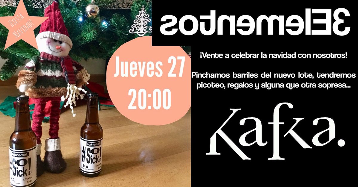 Rubengzamora's tweet photo. Habrá que pasarse por #Kafka luego a tomar una ipa de @3ElementosBrew , nuevo barril hecho en @CervezaDougalls 😁🍻 https://t.co/Z9lk7MhQtJ