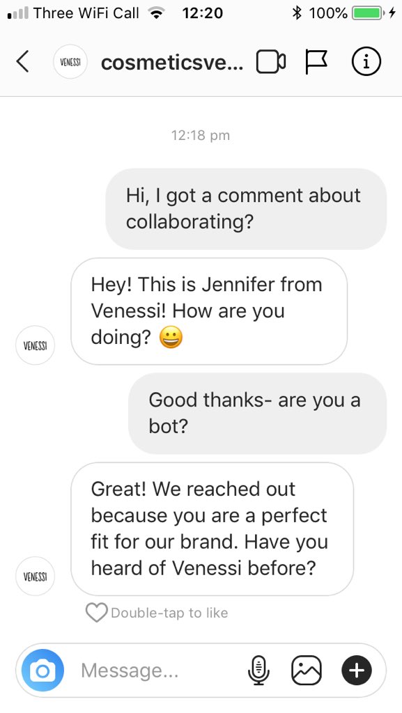 ClaireRammelkmp's tweet photo. The sophistication of artificial intelligence is truly staggering. #marketingbot https://t.co/K7dI2adgoy