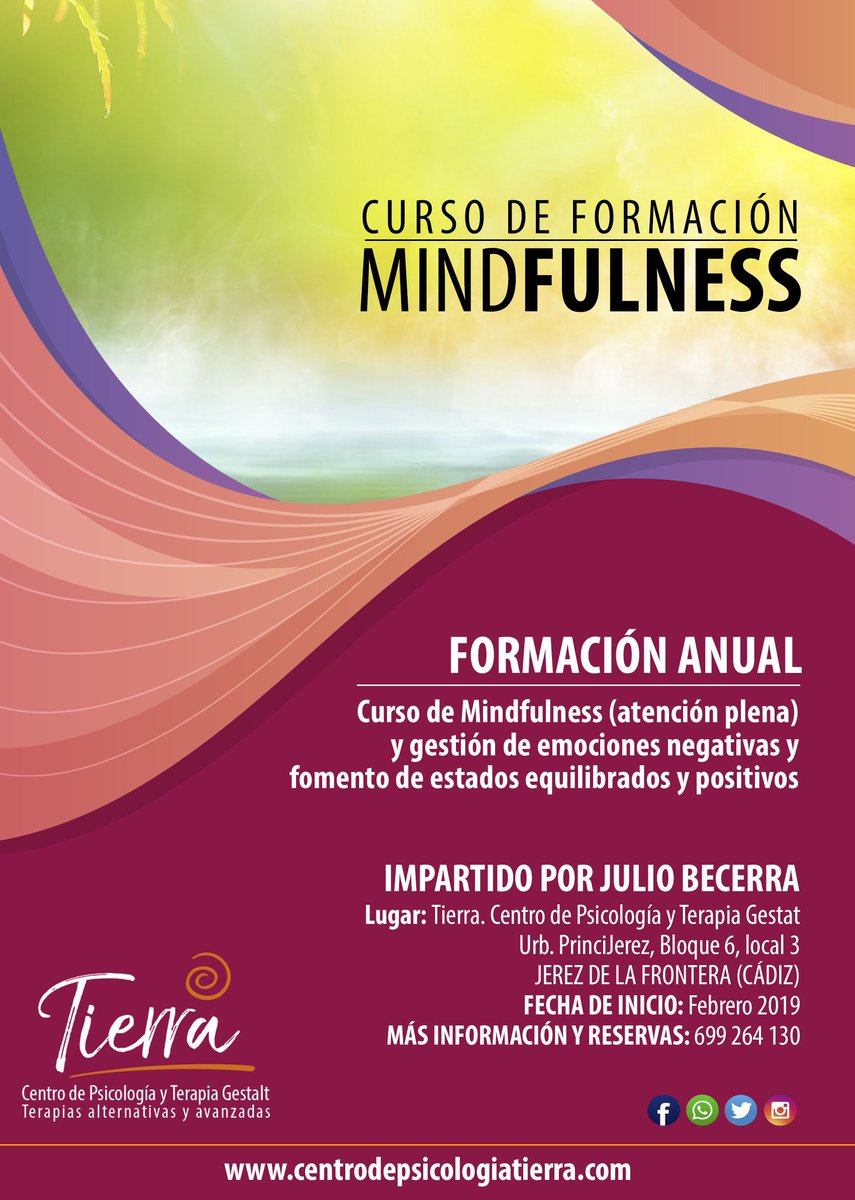 JerezesNatural's tweet photo. Curso de Mindfulness (atención plena) y gestión de emociones negativas y fomento de estados equilibrados y positivos. Formación anual. #Jerez #formacion #Mindfulness
https://t.co/pFcdwFw8U6 https://t.co/ZnSSjTQRkw