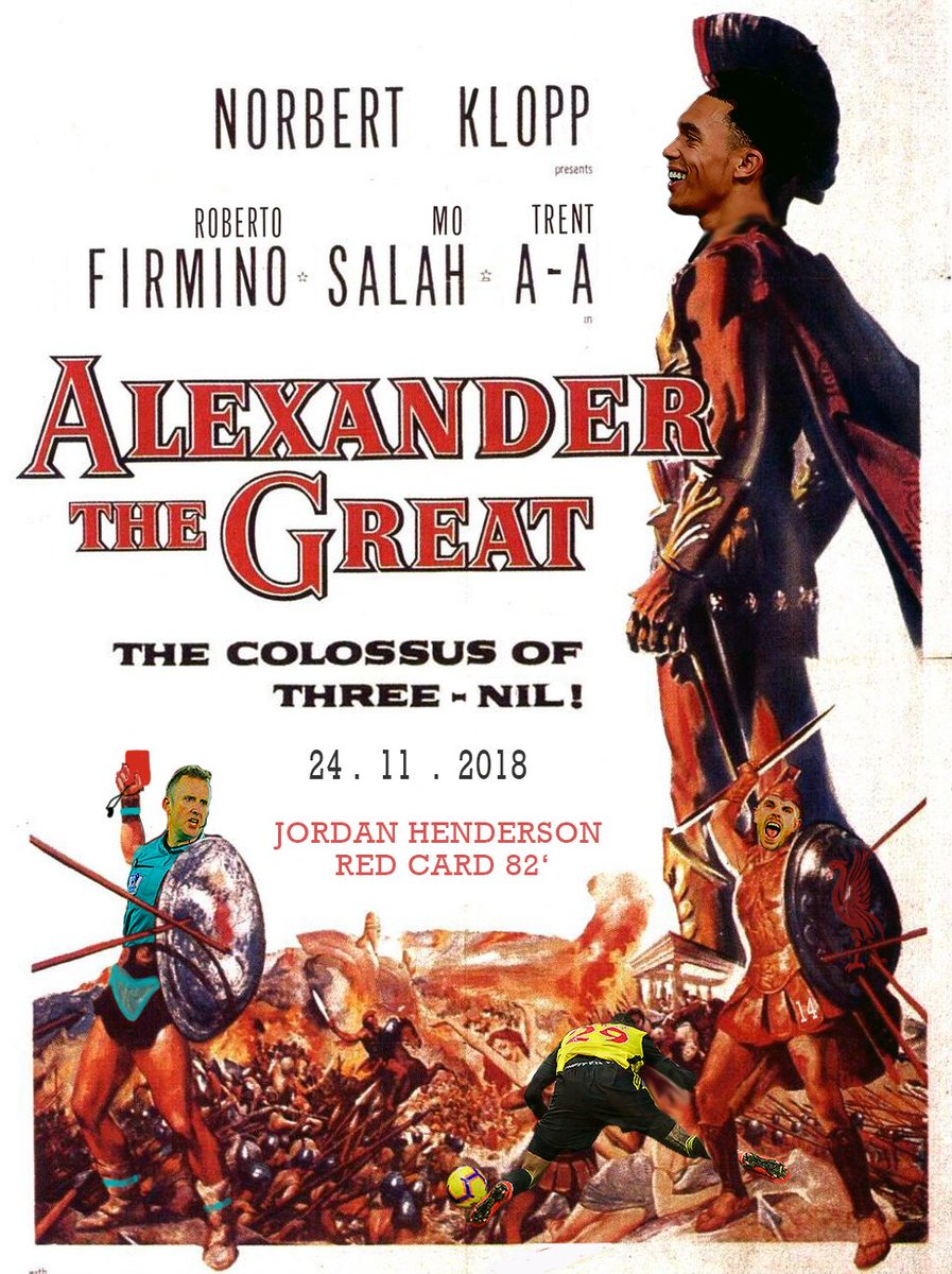 MyRetroReds's tweet photo. Game 18 - #watfordfc vs #LiverpoolFC #reds #PremierLeague  #win #ynwa #taa #fekir #rawk #anfield #anfieldwrap #redmentv @trentaa98 @MoSalah @JHenderson #upthereds #November #alexanderthegreat https://t.co/J4VkOiOFkl