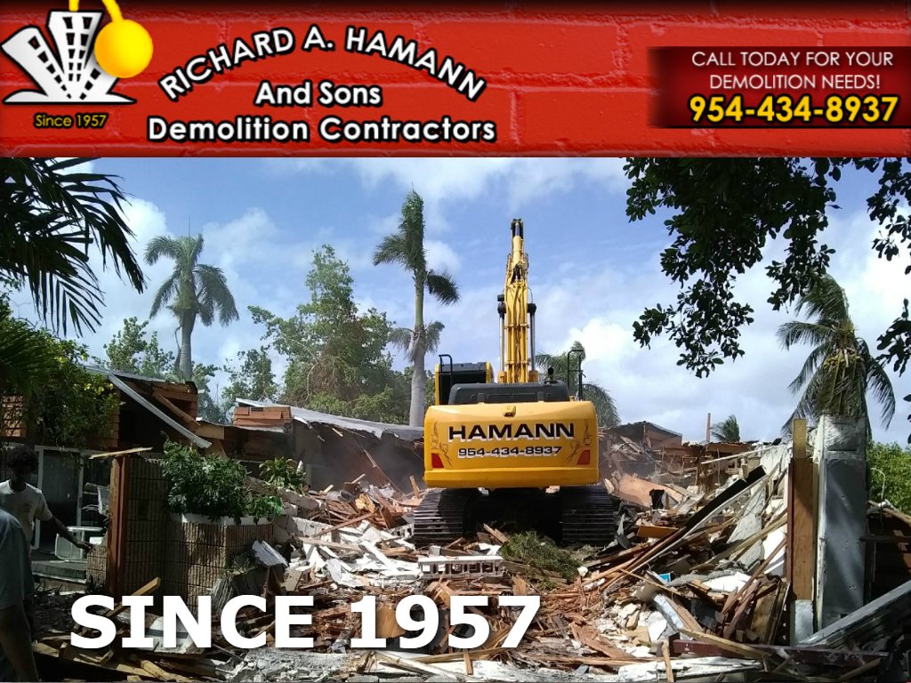 rickhamann1's tweet photo. #RickHamannandsons #demolition contractors Since 1957 #fortlauderdale #broward Quality till the end is our promise. (954) 434-8937 Free Estimate https://t.co/OUa3P8yPRu https://t.co/fggUeq83GZ