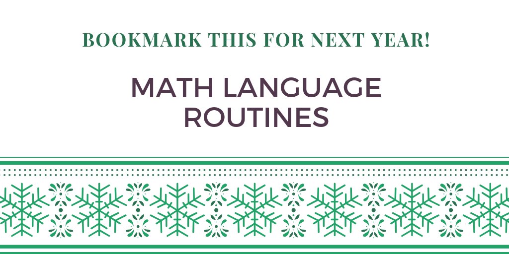 These Mathematical Language Routines offer ways you can help develop students' language skills while talking about math. Do not miss the opportunity to strengthen understanding of terminology and concepts! bit.ly/2mXuuVl  #mathchat #iteachmath #ellchat