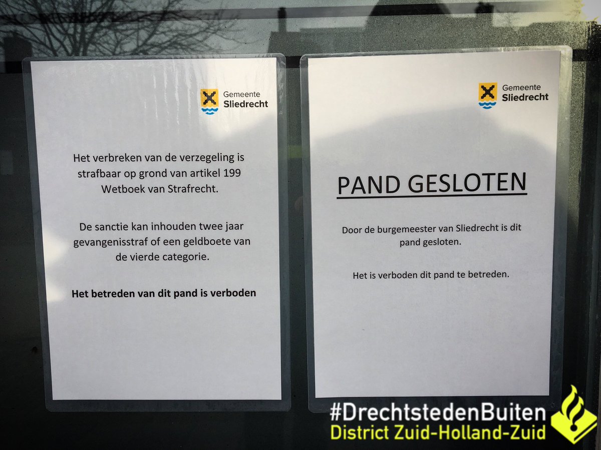 Pol_Ruitenberg's tweet photo. Vanochtend met wijkagent Schaeffer @Sliedrechtgem geassisteerd bij sluiting van horecagelegenheid aan de Rembrandtlaan in #Sliedrecht. Door @BramvanHemmen is het pand 3 maanden gesloten. Ook wordt de DHW vergunning ingetrokken. #EerlijkOndernemen #AanpakOndermijning #Ondermijning https://t.co/vZloHGRIqa