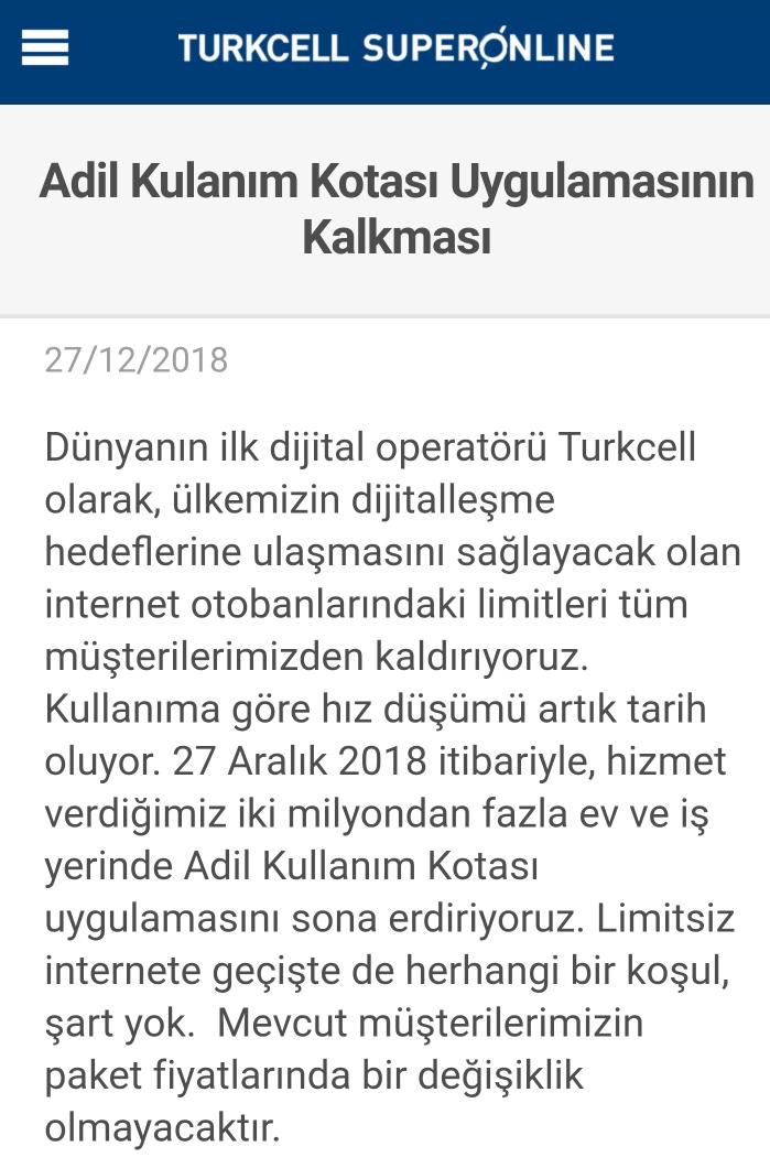 TURKCELL Superonline AKK'yi yıl başını beklemeden kaldırdı.