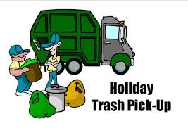 Due to Christmas, trash will go one day later than usual and recycling will still go this Thursday.  Next week, regularly scheduled trash pick up will resume.