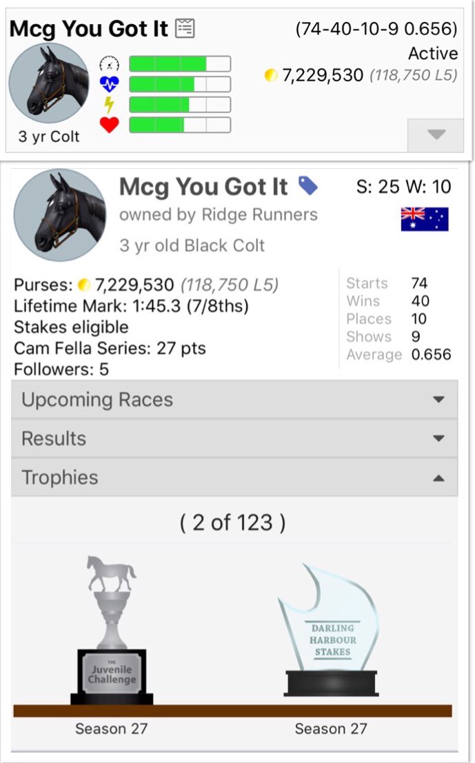 <a href="/AndPacing/">Off and Pacing</a> Looking for a top horse? Look no further. Just in time for the Tecumseh tomorrow, he stands sixth in earnings for 3yo. Winner of 40 of 74. Hit me up with offers.