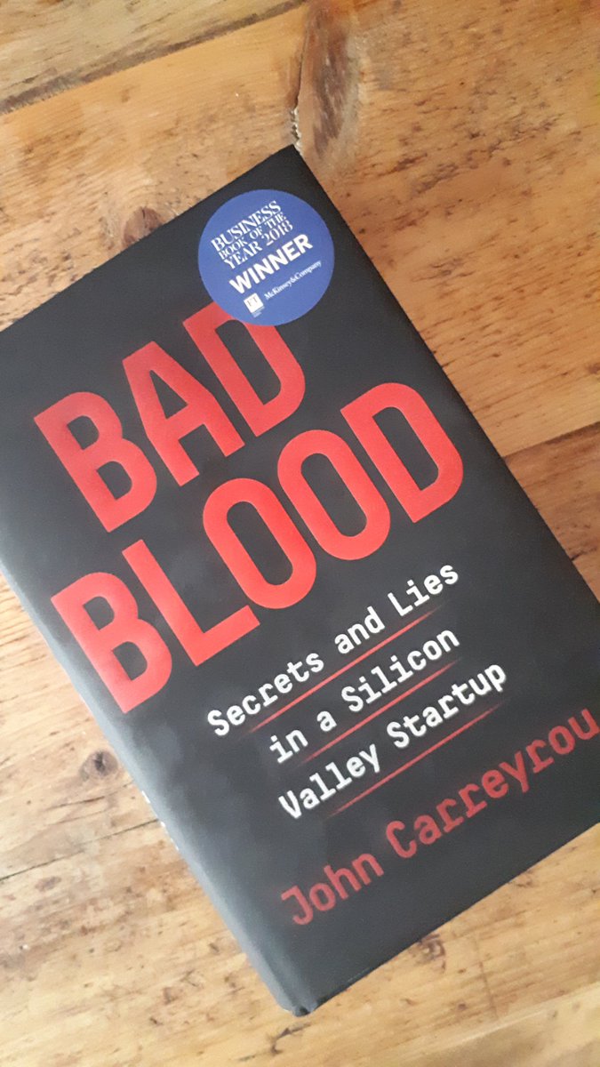 ememrusanga's tweet photo. Finished this about 30mins ago.  Started it yesterday. If you're running a start-up and haven't read @JohnCarreyrou #BadBlood, add it to your #mustread list asap. Still torn as to whether I should be in awe of or appalled by Holmes's audacity. #FilmInTheMaking https://t.co/cVqNVVPelV