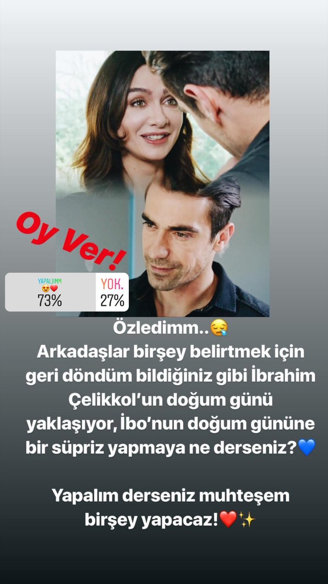 Varmısınız?!
14 şubat yaklaşıyoor!😻

Varsanız bu akşam sayfa ne atiyosa paylaşacam.

Instagram: ibrahimsfc
