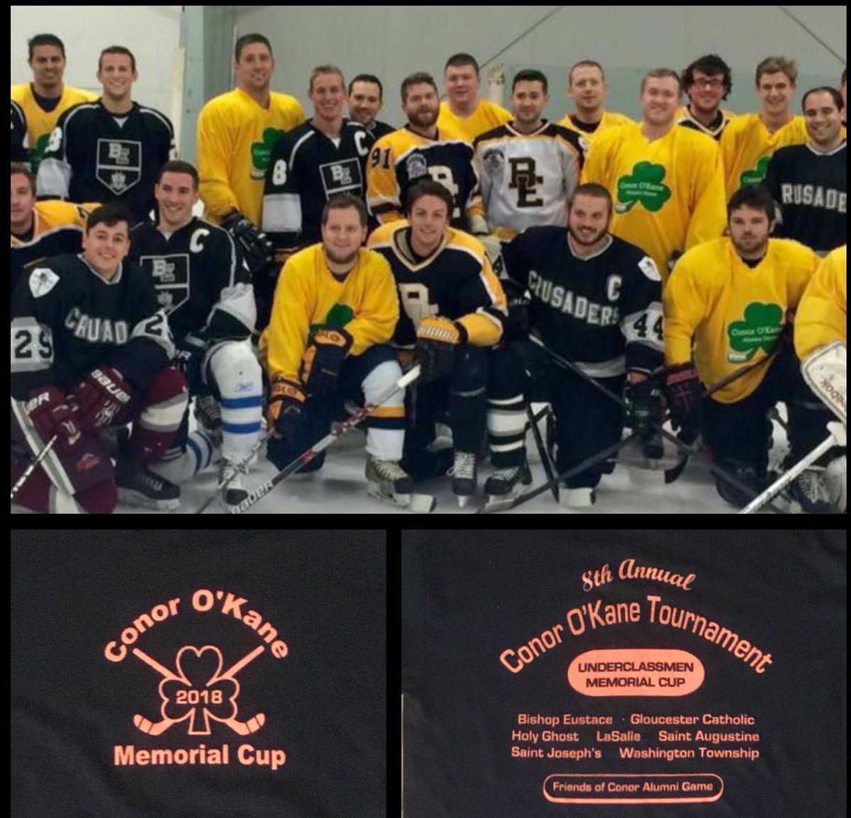 BEIceHockey's tweet photo. Tomorrow 12/28 - 5:00pm at Hollydell is the 8th annual Conor O'Kane/BEIH Alumni Game Great time to catch up, &amp; remember Conor. Bill O'Kane has free t-shirts for BEIH Alumni who attend even those who just want to skate a shift or two or even watch from the stands. @BEPCRUSADERS https://t.co/WTOG23uor6