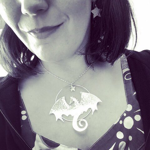 I can finally show off this special custom creation! The  huge Dragon was hand drawn and cut from silver sheet, and is flying against the brass ‘moon’. It was a lovely piece to create &amp; the recipient loves it! #ilovemyjob #silverjewellery #customjewellery #dragon #dragonjewellery