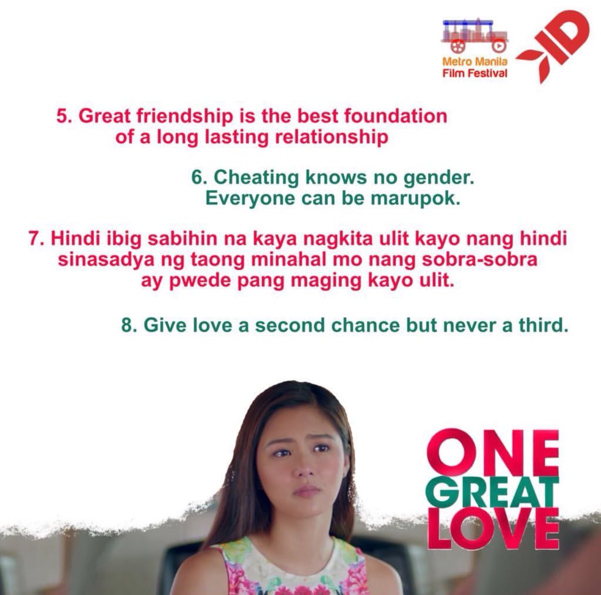 Kimxilimuy_gen's tweet photo. One Great Love ‘s lessons that you can  relate to ! Watch  and find out more about this movie! Quality film with unexpected twists and rollecoaster of emotions! @RegalFilms @prinsesachinita #OneGreatLoveWORTHWATCHING  #MoreCinemasforONEGREATLOVE https://t.co/Gp3EL9ZW6L