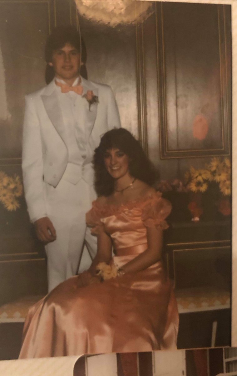 FrierBob's tweet photo. #TBT Look what my old friend (and Prom date) Shauna unearthed on her trip home to Colorado for Christmas! Nice white tux Bob. Circa 1982-83... guessing we danced to some Men at Work.. Loverboy.. Rick Springfield.. but no Madonna just yet. #PromFlashback #fox35 https://t.co/A9YRiERMsu
