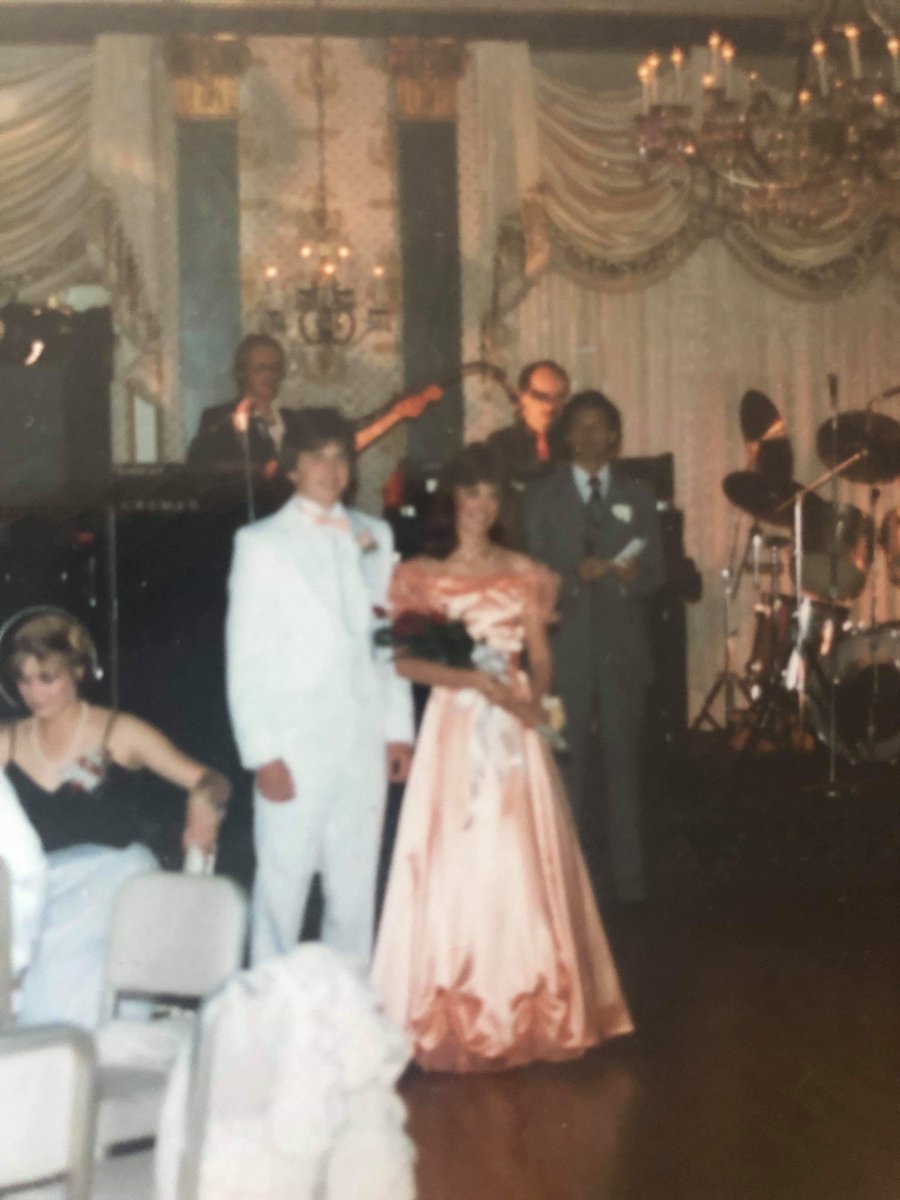 FrierBob's tweet photo. #TBT Look what my old friend (and Prom date) Shauna unearthed on her trip home to Colorado for Christmas! Nice white tux Bob. Circa 1982-83... guessing we danced to some Men at Work.. Loverboy.. Rick Springfield.. but no Madonna just yet. #PromFlashback #fox35 https://t.co/A9YRiERMsu