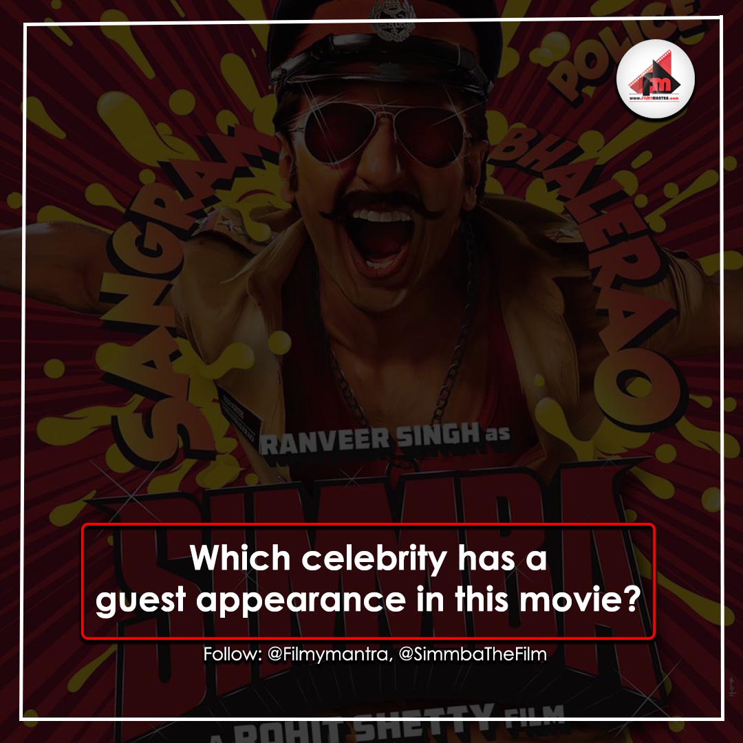 filmymantra's tweet image. Q4. Which celebrity has a guest appearance in this movie?

#Contest #ContesTime #contestindia #SimmbaWithFilmymantra