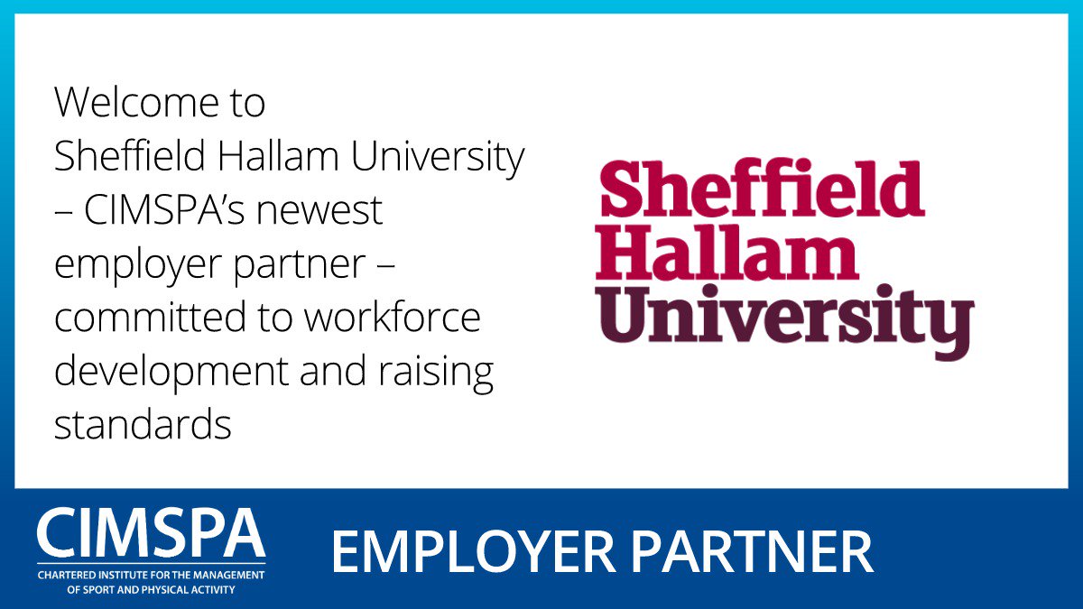 cimspa's tweet photo. A warm welcome to our new employer partner @sheffhallamuni - they are one of the largest universities in the UK and their sport and recreation services support their students, staff and community through the provision of sport and physical activity. https://t.co/xXDnFwI22E https://t.co/HUvYB0VIVv