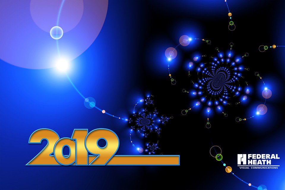 FederalHeath's tweet photo. Cheers as we enter #2019 with a bang! We wish you and yours a happy, healthy, and prosperous year ahead. We look forward to another year of helping our clients connect and engage with their customers. Please note our offices will be closed on December 31st and January 1st. #FHVC https://t.co/CG9GrRKfOO