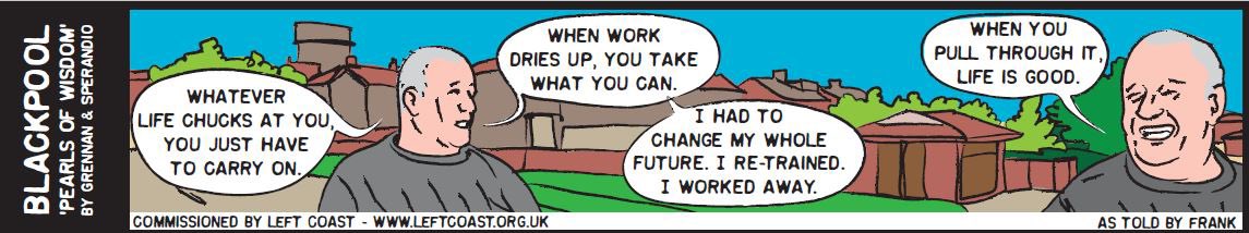 leftcoastuk's tweet photo. Our #PearlsofWisdom series will be coming to an end next week but number 9 of 10 can be found in today’s @The_Gazette.
Frank gave us his advice a few weeks ago.
The comic strips have been developed by #LeftBehind18 commissioned artist, @SimonGrennan_ https://t.co/qJDH71z8LM