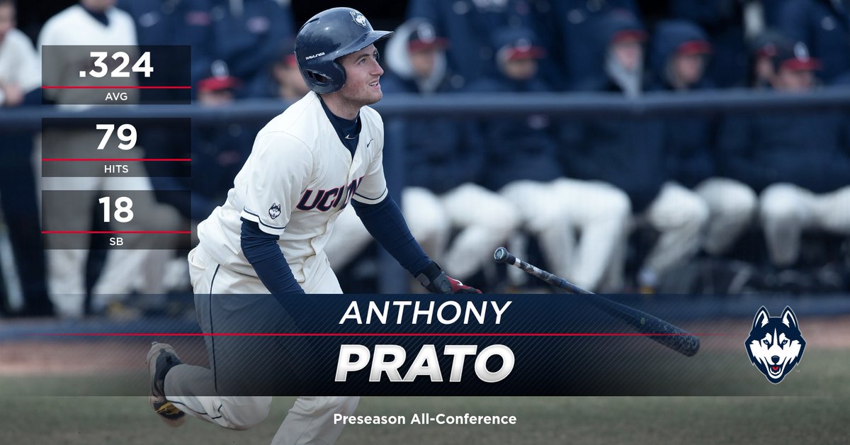 UConnBSB's tweet photo. Shortstop Anthony Prato is a unanimous selection to the Preseason All-Conference team!

#HookC // #UConnNation https://t.co/5DhPuHDtbR