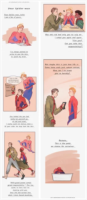 Dear Spider-man?️:
#Spiderman 
 comic by me/translate by@ inceptiontrash 