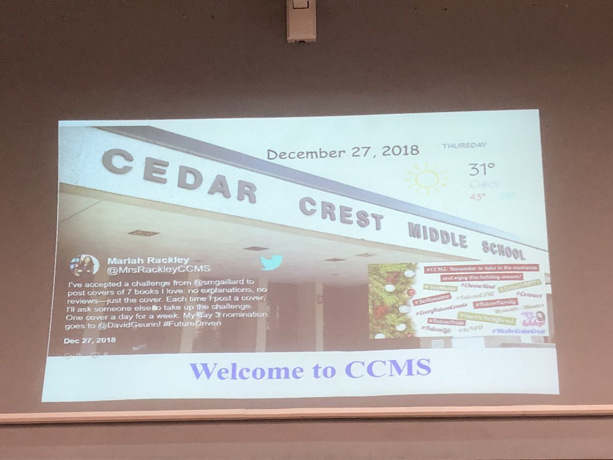 DrRackleyCLSD's tweet photo. Hey, #CCMS! Check out what @jasonmurray72, @FalconEdTech, & I are working on for your return! Thanks to the #BestTechTeam for making this vision a reality (& the awesome tech support). I love having our #Twitter & #Instagram on display! #FalconPride @CCMSStudentLife @CCMS_PSP https://t.co/y2zfOgfPzL